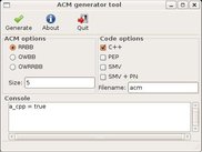 Main window of the ACMgen GUI