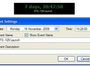 The countdown window and the event entry interface