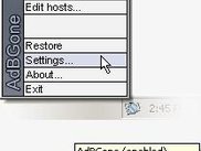 AdBGone tray/menu