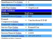 Radius Attribute List