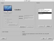 Early KDE screenshot showing Mac OS connect dialog box