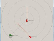 Course-up view with bearing line active