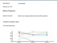 This is a sample of an Analytical Report generated by the system for the School Authorities.