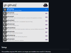 Alfred GitHub Workflow Screenshot 1