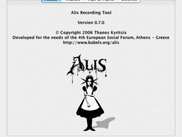 Alis Recording Tool About Dialog