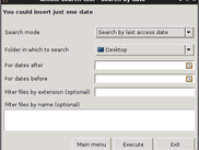 Search by date menu