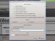 Options panel