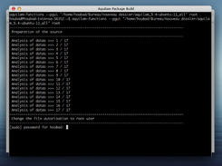 The execution of option apear in a terminal window