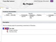 Overview page of a sample project