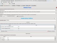 Federation editor in the settings window