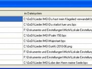 Liste der eingebettenen Dateien