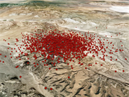 Epicenter points for one event (post burn in)