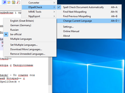 Выбар праверкі беларускага правапісу ў Notepad++