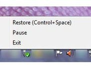 The tray icon of the program and the available menu