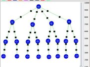 A multicast tree with eight receivers.