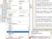 The Compare With context menu highlighting the new actions