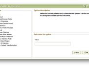 Server configuration window - Ventana de configuración