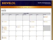 Calendar feature detailing brew sessions.