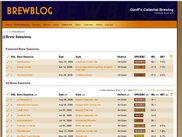 List of brew sessions/recipes.