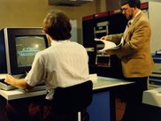 Mike Muuss working with BRL-CAD on the PDP-11/70