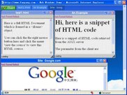 The example UI of the framework. It opens 3 windows.