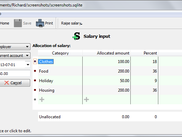 Salary input can easily be repeated each month