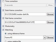 Dialog for setting up parameters of reduction of CCD frames