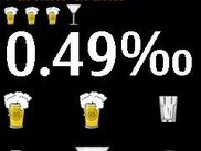 The main screen with blood alcohol content, sobering up time