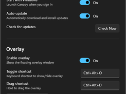 canopy-sharp settings