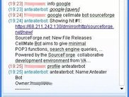 a trillian chat window with the bot