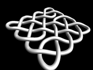 2D knot rendered in 3D without colour.