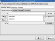 Edit Accounts dialog in GTK2 interface