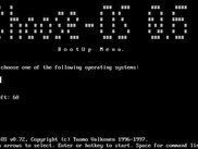 Boot menu screen