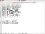 CSV output example