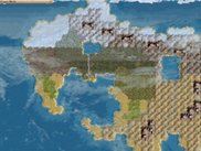 Same map exported and loaded into Civ4 game. Note the rivers