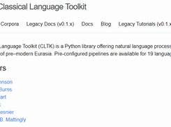 Classical Language Toolkit (CLTK) Screenshot 1