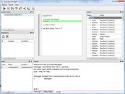 Started debugger with the "hello world" script