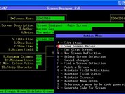 Action Menu in Main Screen Designer Screen
