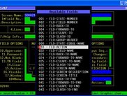 Fields Menu in Field Definition Screen