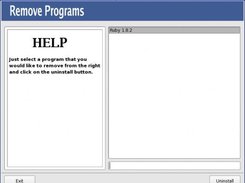 Screen shot of the current demo package uninstaller.