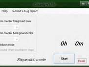 The main window of County allows you to start, stop and reset the stopwatch
