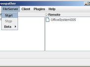 2. Click FileServer->Start on Remote Machine (eg: office)