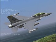 F16DJ with external tanks and Sidewinders