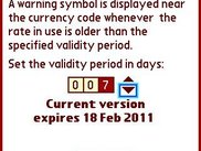 The form to set the validity period