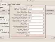 0.1.0 - Settings tab, with audio plugin parameters panel