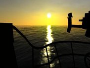 A sunrise with enabled HDR postprocessing shader