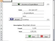 Income or Expenditure Add (Edit) Form