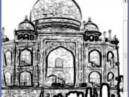 Taj with detected edges and then zoomed