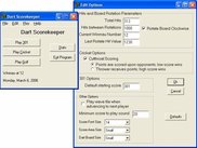 DartScorekeeper main window and options screen