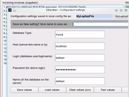 Give and save database settings used by Dolibarr
